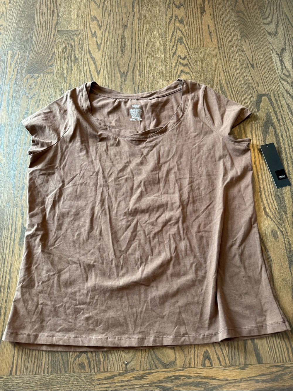 Women’s massimo Classic twisted Crewneck Tee cap sleeves Brown 16/18